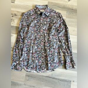 BY DEFINITION Floral Long Sleeve Button Up Shirt Size M men